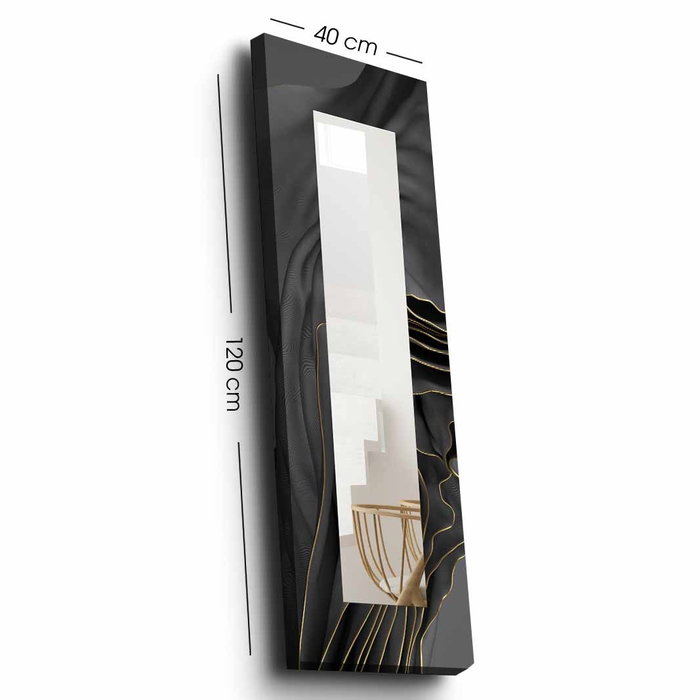 Wallity Espejo Decorativo 40x120cm (espejo 20x100cm) 40120NISMA-016 Oro, Antracita, Negro